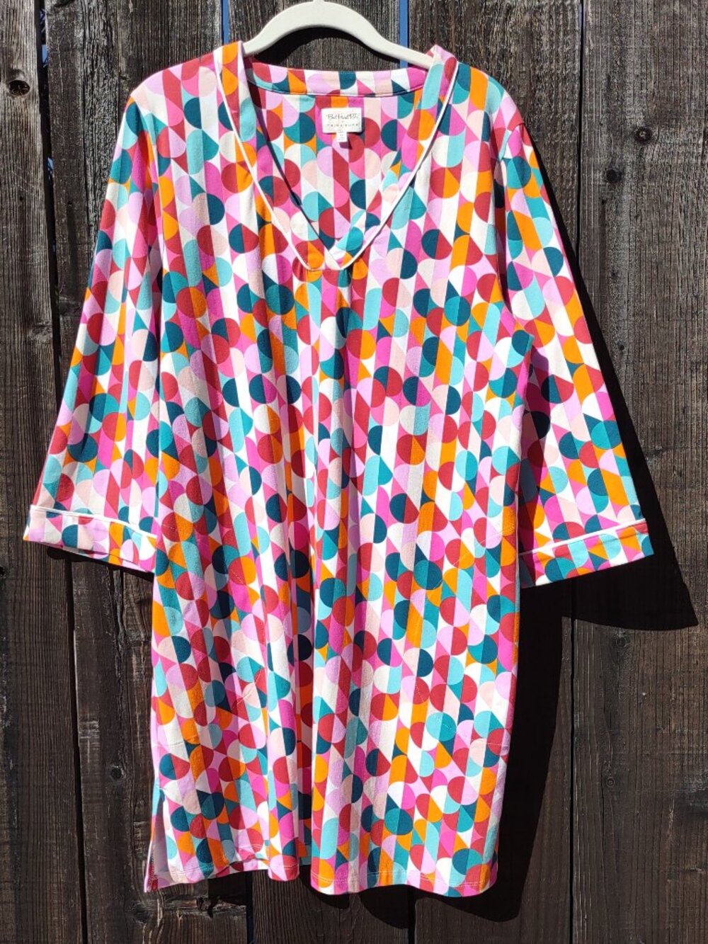 BedHead x Trina Turk Sleepshirt Dress Sz Medium Loungewear Pajamas Dancing Dots - Picture 6 of 12